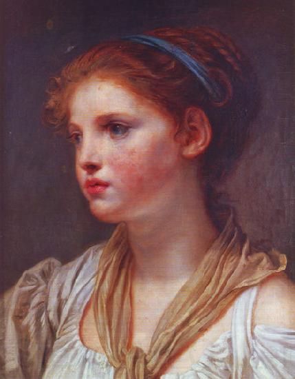 Jean-Baptiste Greuze Portrait de jeune fille au ruban bleu France oil painting art